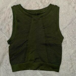 Dark green cropped sports top